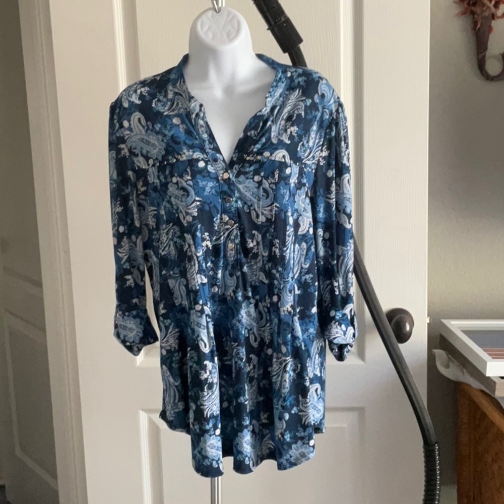 Cocomo Blue Paisley Blouse
